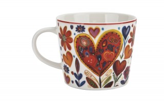 Filiżanka porcelanowa 220 ml + spodek Kolorowe Serca 4