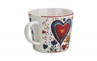 Filiżanka porcelanowa 220 ml + spodek Kolorowe Serca 2
