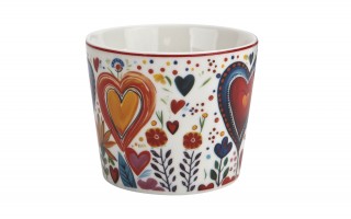 Filiżanka porcelanowa 220 ml + spodek Kolorowe Serca 2