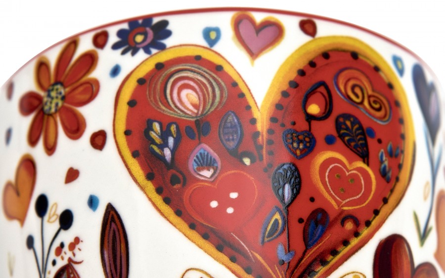 Kubek porcelanowy 460 ml Kolorowe Serca 4