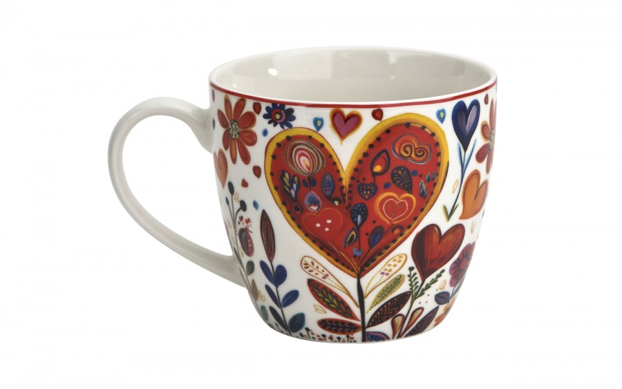 Kubek porcelanowy 460 ml Kolorowe Serca 4
