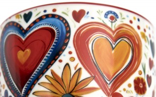 Kubek porcelanowy 460 ml Kolorowe Serca 2