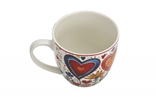 Kubek porcelanowy 460 ml Kolorowe Serca 2