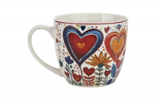 Kubek porcelanowy 460 ml Kolorowe Serca 2