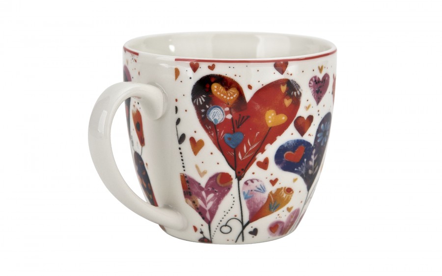 Kubek porcelanowy 460 ml Kolorowe Serca 1