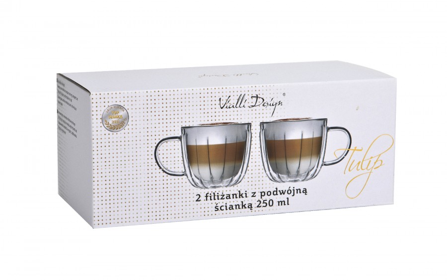 Komplet 2 filiżanek termicznych 250 ml Tulip z podwójną ścianką