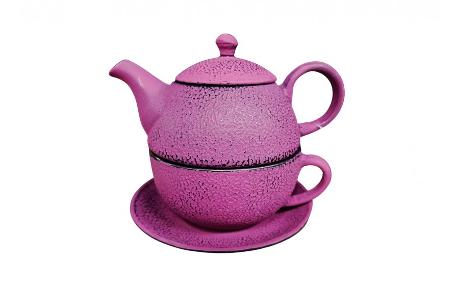 Zestaw Dzbanek żeliwny 0,4 L + filiżanka 0,2 L fuksja 076287