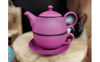 Zestaw Dzbanek żeliwny 0,4 L + filiżanka 0,2 L fuksja 076287