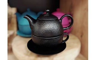 Zestaw Dzbanek żeliwny 0,4 L + filiżanka 0,2 L czarny 076270