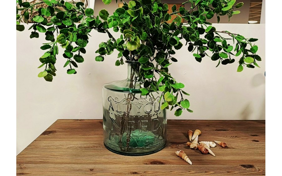 Wazon szklany 26cm All you need is love recykling