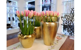 Wazon ceramiczny 20 cm w kolorze złota 441563