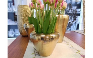 Wazon ceramiczny 20 cm w kolorze złota 441563