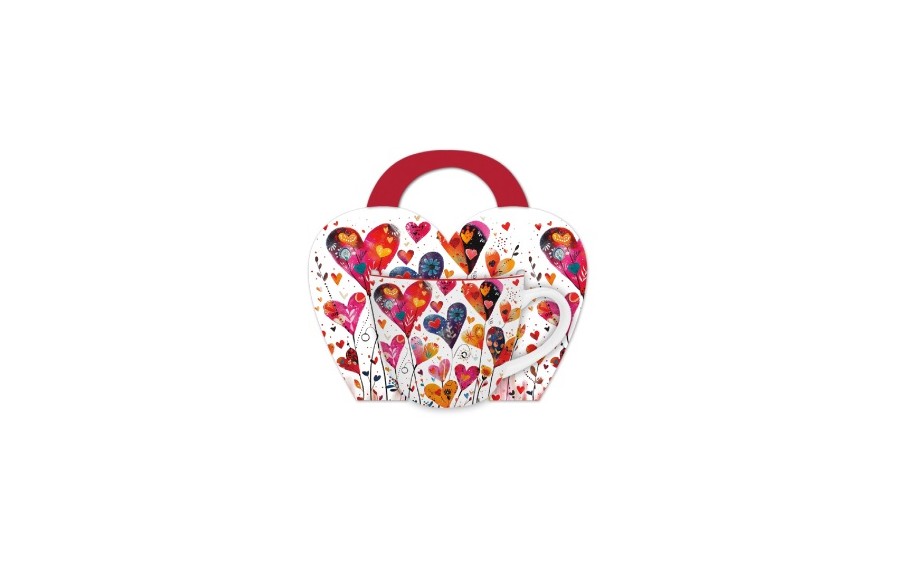 Kubek porcelanowy 460 ml Kolorowe Serca 1
