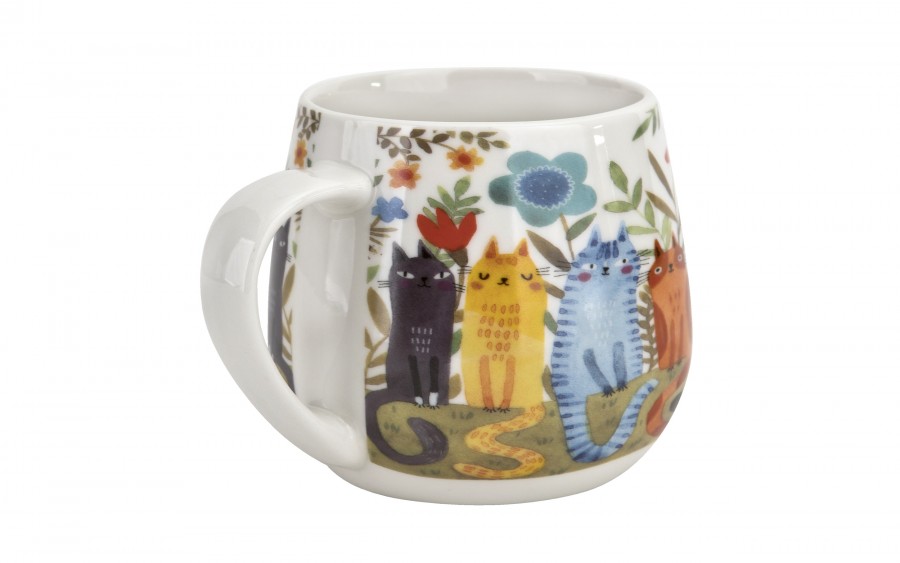 Kubek baryłka 430 ml Koty ogrodowe