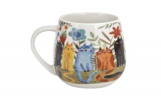 Kubek baryłka 430 ml Koty ogrodowe