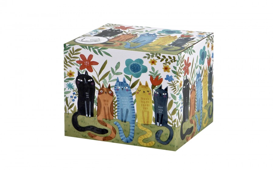 Kubek baryłka 430 ml Koty ogrodowe