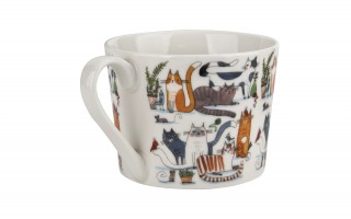 Filiżanka porcelanowa 230 ml + spodek Leniwe Koty