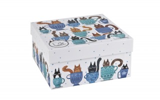 Filiżanka porcelanowa 230 ml + spodek Koty w filiżankach