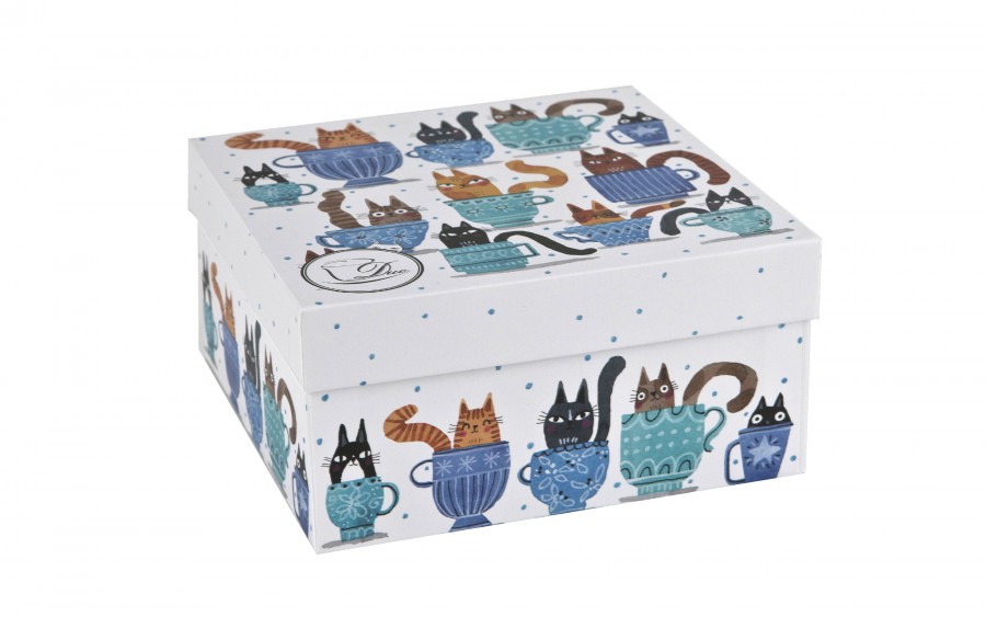 Filiżanka porcelanowa 230 ml + spodek Koty w filiżankach