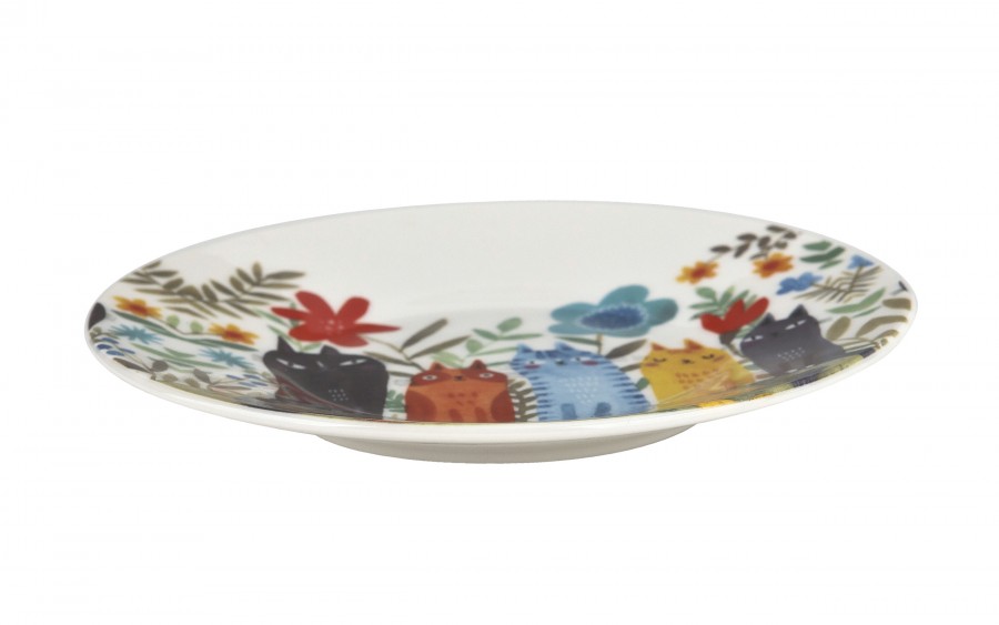 Filiżanka porcelanowa 230 ml + spodek Koty Ogrodowe