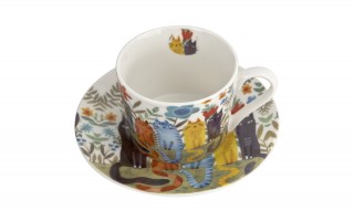 Filiżanka porcelanowa 230 ml + spodek Koty Ogrodowe