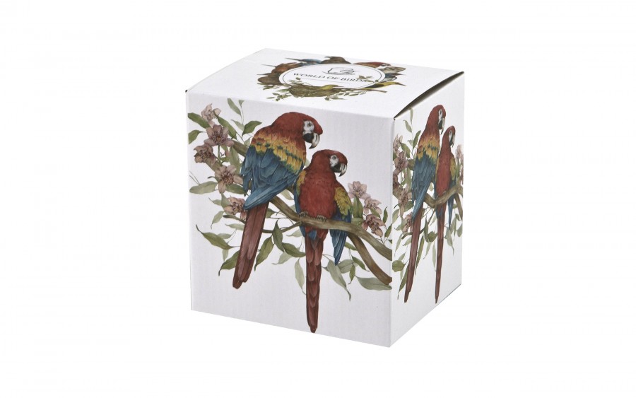 Kubek porcelanowy 400 ml z zaparzaczem PAPUGI ARA