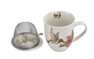 Kubek porcelanowy 400 ml z zaparzaczem KOLIBER