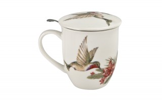 Kubek porcelanowy 400 ml z zaparzaczem KOLIBER