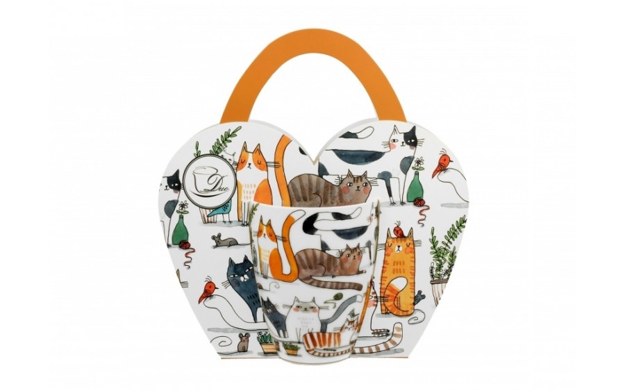 Kubek porcelanowy 350 ml Leniwe Koty