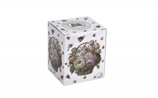 Kubek porcelanowy 360 ml z zaparzaczem Kwiaty Piwonie