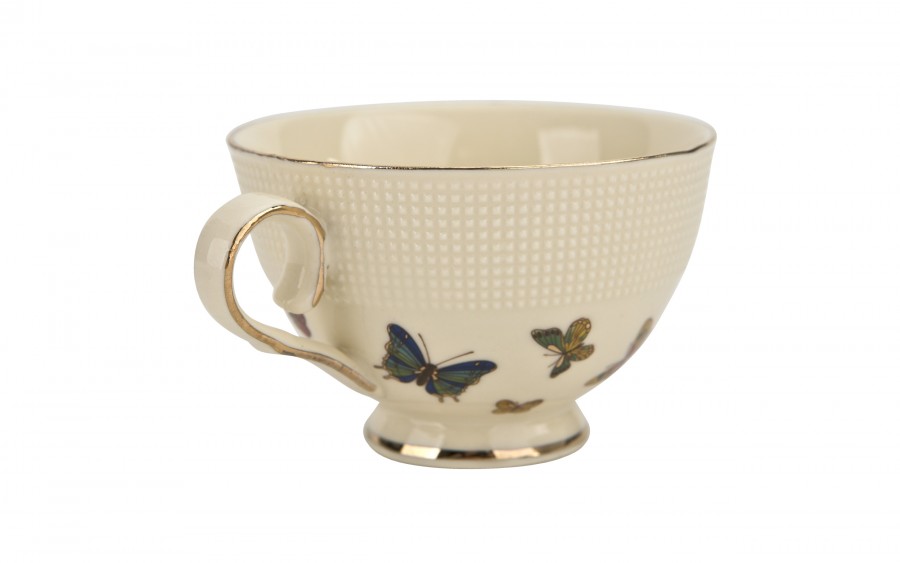 Komplet 2 filiżanek 125 ml + spodki Motylki