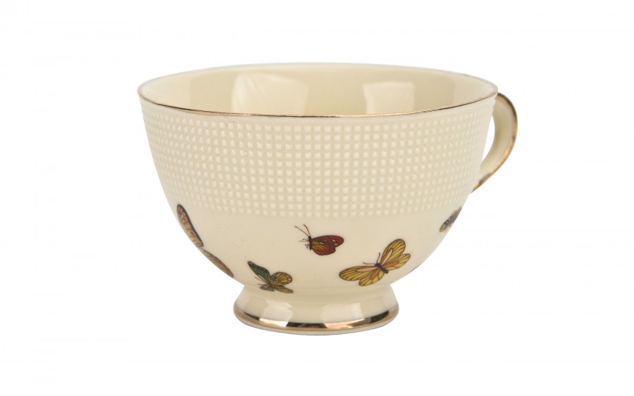 Komplet 2 filiżanek 125 ml + spodki Motylki