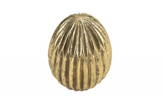 Ozdoba jajko złote karbowane 14,5 cm