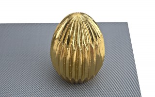 Ozdoba jajko złote karbowane 11,5 cm