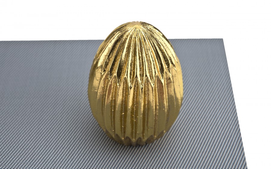 Ozdoba jajko złote karbowane 11,5 cm