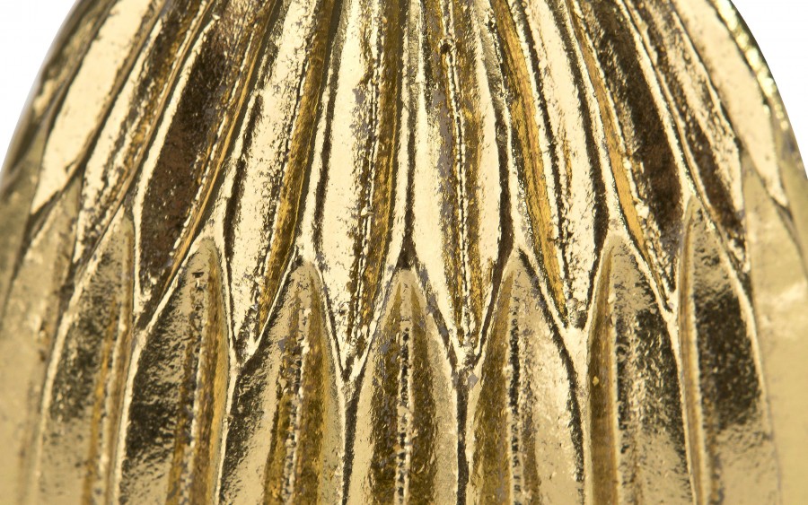 Ozdoba jajko złote karbowane 11,5 cm