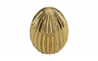 Ozdoba jajko złote karbowane 11,5 cm