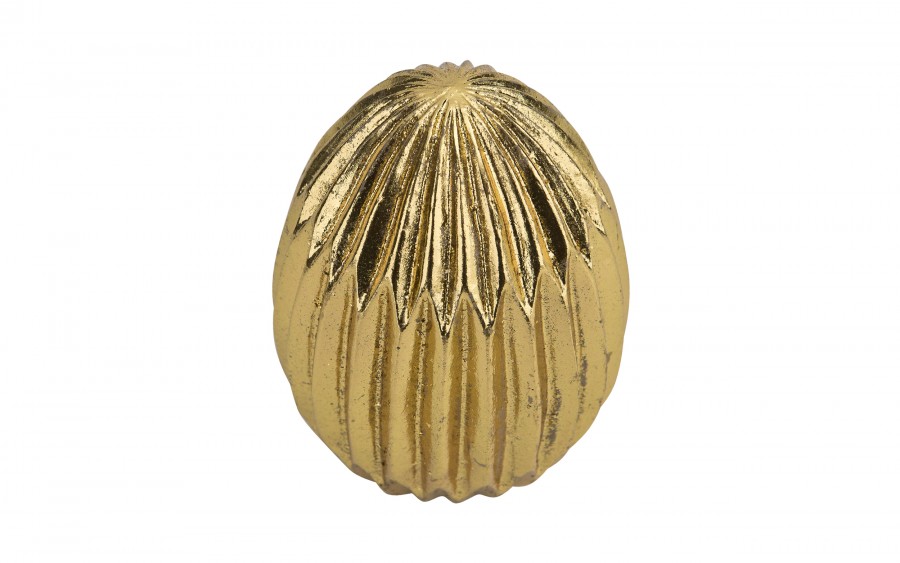 Ozdoba jajko złote karbowane 11,5 cm