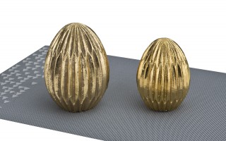 Ozdoba jajko złote karbowane 11,5 cm