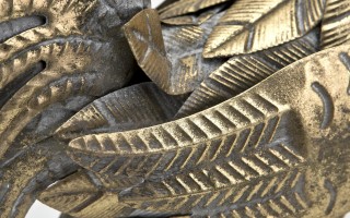 Figurka metalowa Kura złota H36,5 cm