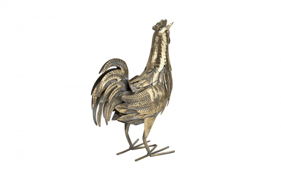 Figurka metalowa Kura złota H36,5 cm