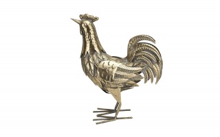 Figurka metalowa Kura złota H36,5 cm