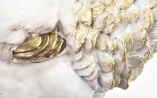 Figurka Kura 18,5 cm biało-złota