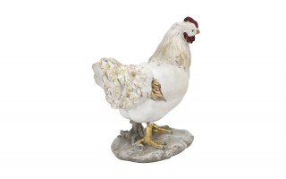 Figurka Kura 18,5 cm biało-złota