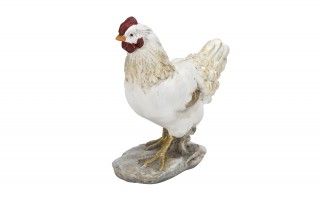 Figurka Kura 18,5 cm biało-złota