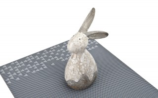 Figurka ozdobna Zajączek kremowo-brązowy 18,5 cm