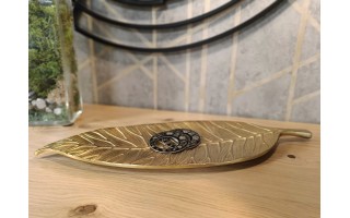 Patera ozdobna Liść mosiądz 50 cm