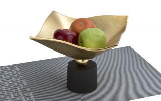 Patera ozdobna metalowa 20 cm czarno-złota