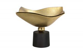 Patera ozdobna metalowa 20 cm czarno-złota