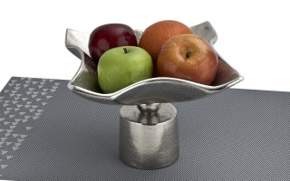Patera ozdobna metalowa 20 cm srebrna